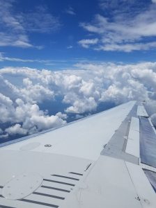 flying, airplane, clouds