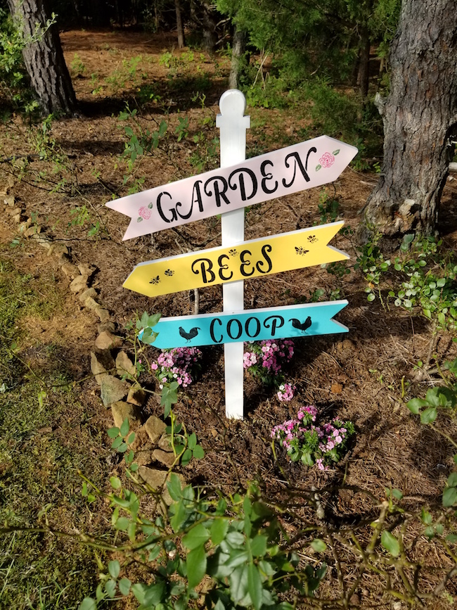 Directional garden sign